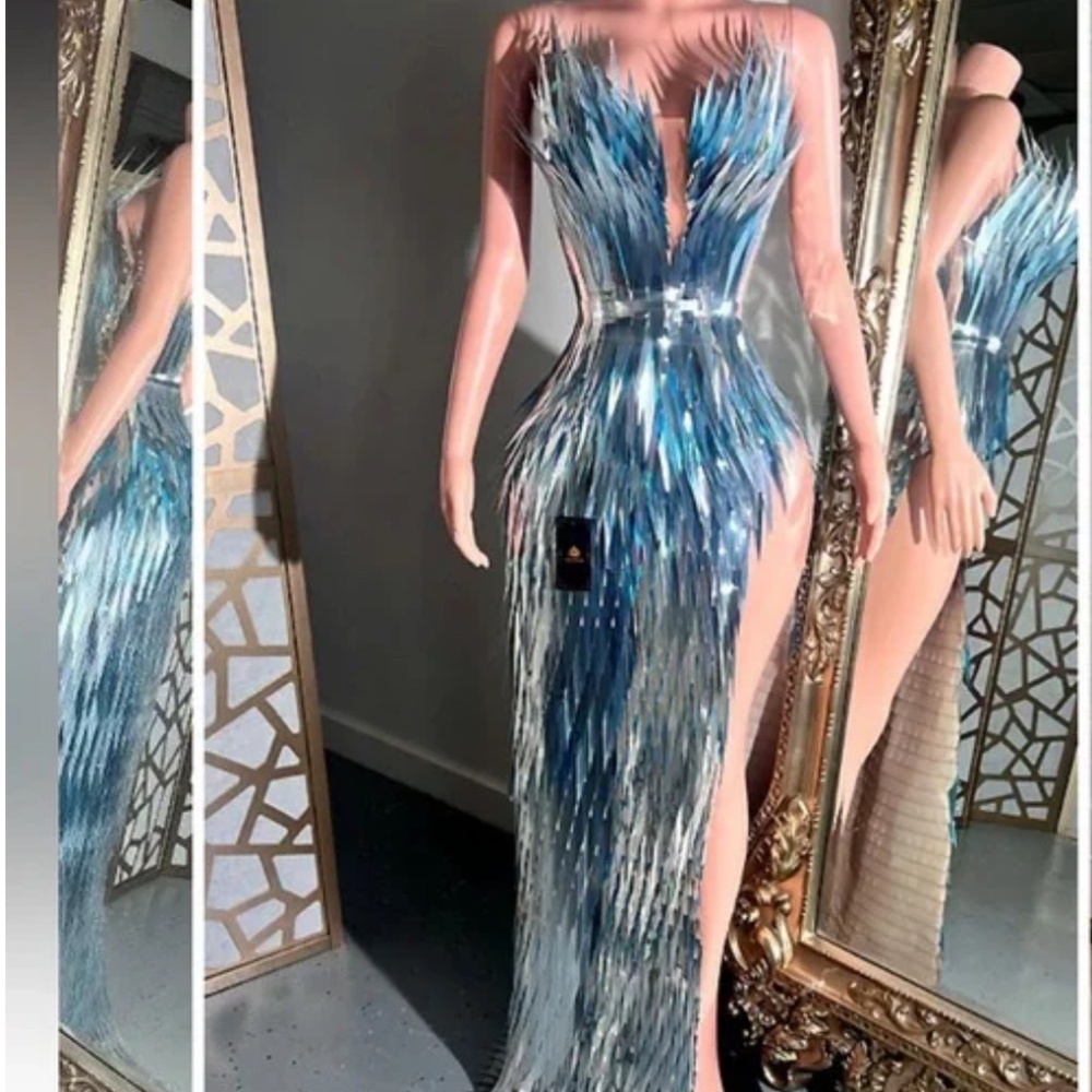 Silver dress by Amekana Boutique